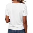 thumbnail image 6 of Levmjia Women Summer Casual Short Sleeve T-Shirt Scallop Neck V-Neck Solid Color Aesthetic Daily Wear Loose Fit Stretch Top, 6 of 7