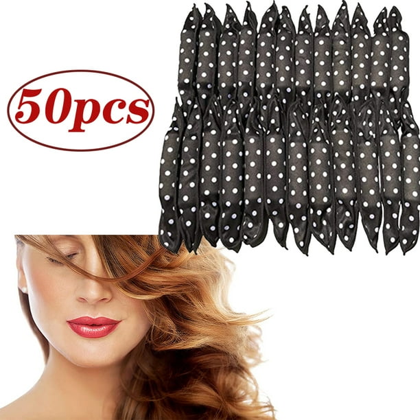 Dicasser Soft Overnight Hair Rollers Heatless Sleep In Hair Curlers For  Thick Hair Large Cloth Pillow Hair Roller For Long Hair Curlers Sponge Foam  DIY Hair Rollers Gift Product (50 pcs Black) -