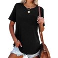 thumbnail image 1 of T-shirts pour Femmes Manches Courtes Hauts d'Été T-Shirts Unis Basiques P-2TG, 1 of 5