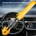 thumbnail image 2 of Steering Wheel Lock, Heavy Duty Anti-Theft Car Device with Double Hooks Design for Enhanced Vehicle Protection, Adjustable Length Locking with 2 Keys Universal Fit, Yellow, 2 of 7