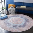 thumbnail image 2 of SAFAVIEH Serapi Glenna Traditional Machine Washable Area Rug, Terracotta/Blue, 6'7" x 6'7" Round, 2 of 9