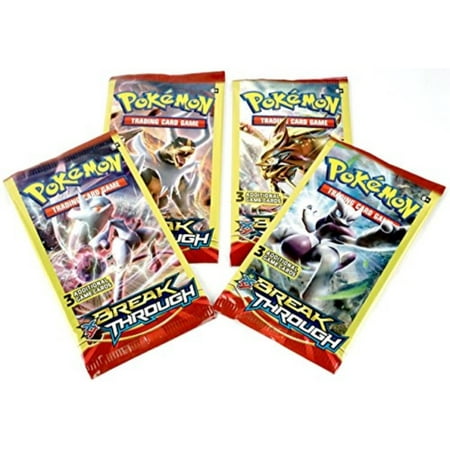 Pokemon Trading Card Game XY Break Through Booster Pack - 3 Cards Per Pack - 4 Pack Set - 12 Additional Cards -New Factory (Best Xy Pokemon Set)