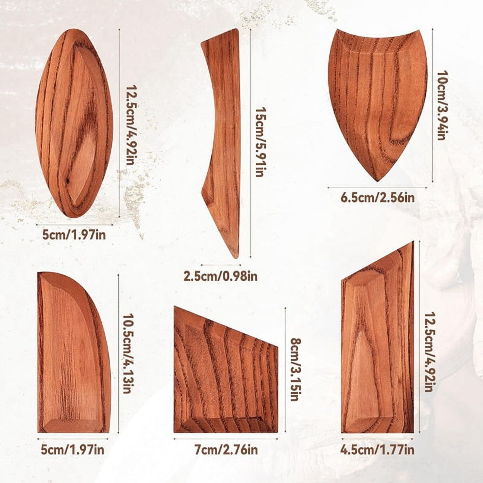 Pottery Ribs 6 Pack, Pottery Trimming Tools Pottery Foot Shaper Plaster Sculpting Rib Membrane Removal Tool