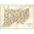 thumbnail image 2 of Burr, David 32x25 Black Ornate Wood Framed with Double Matting Museum Art Print Titled - Map of Ohio and Indiana, 1839, 2 of 4