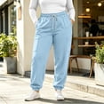 thumbnail image 2 of Bpyeka Women's Plus Size Sweatpants Drawstring Elastic Waist Cuffed Side Pockets Loose Fit Casual Long Pants L-5XL, 2 of 6