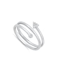 thumbnail image 4 of Clear CZ Open Arrow Coil Dainty Wide Ring .925 Sterling Silver Band White Jewelry Female Size 6, 4 of 4