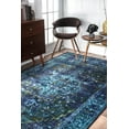 thumbnail image 1 of nuLOOM Tapis de Sol Persan Vintage Reiko, 10' x 14', Bleu, 1 of 1