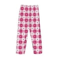 thumbnail image 3 of Vsdgher Plaid Heart Print Mens Pajama Pants Sleep & Lounge Pants, PJ Bottoms With elastic waistb and Pockets, 3 of 5