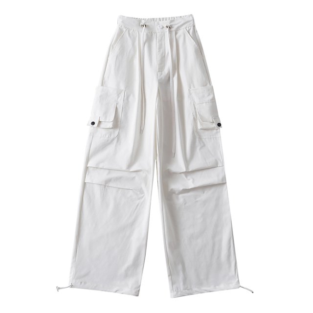 FAIWAD Women's High Waist Straight Wide Leg Drawstring Palazzo Pants with Pockets