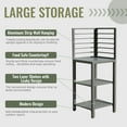 thumbnail image 2 of Outdoor Kitchen Island with Storage, Aluminum Kitchen Storage Island Outdoor Prep Table with Double Storage Rack, Freestanding Outdoor Corner Cabinet, 2 of 7