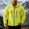 thumbnail image 4 of Fanshiluo Men's Hooded Waterproof Full-Zip Long Sleeve Jacket, Windproof Outdoor Shell Coat with Multiple Zipper Pockets for Men,XXXL,Big and Tall Men, 4 of 9