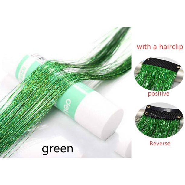 Oropel brillante para el cabello, extensiones de cabello de seda arcoíris, deslumbra a las mujeres Hippie para tocado trenzado, herramientas de peinado largas de 93 Cm Tan Jianjun unisex