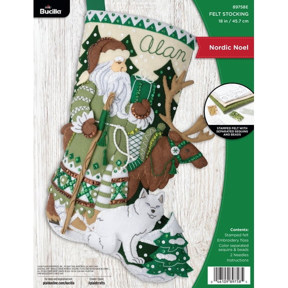 Bucilla Nordic Noel 18 in Multicolor Felt Stocking Kit