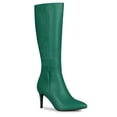 thumbnail image 1 of Unique Bargains Bottes Hauteur Genou à Talon Aiguille à Bout Pointu pour Femme Vert US 8, 1 of 8