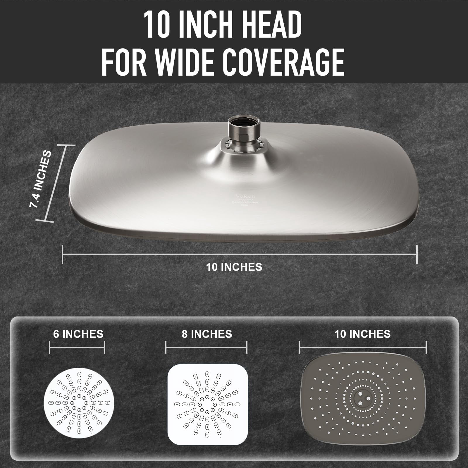 10'' Rain Shower Head With Handheld  High Rainfall Showerhead Combo 5 Water Spray Modes For Bathroom Accessories Home Decor Detachable Dual Heads Brushed Nickel