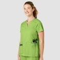 thumbnail image 3 of Wink WonderFLEX Women's Verity V-Neck Scrub Top, Green Apple, 3X, 3 of 6
