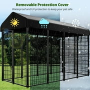 DOMIPET Heavy Duty Extra Large Outdoor Dog Kennel Pet Playpen,8.2 ft. x 4 ft. x 5.4 ft, Dog Pen Fence with Waterproof Roof Cover