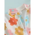 thumbnail image 5 of Musuos Baby Girl Rash Guard Swimsuits 3M 6M 12M 18M 24M Summer Floral Print Zipper Swimwear and Sun Hat Set Toddler Bathing Suits Beachwear, 5 of 8