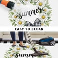 thumbnail image 5 of Daisy Flowers Outdoor Rug for Patio/Deck/Porch, Non-Slip Large Area Rug 4 x 6 Ft, Summer Flowers Wreath Leaves Bow Black Plaid Indoor Outdoor Rugs Washable Area Rugs, Camping Rug Carpet Runner, 5 of 8