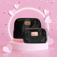 thumbnail image 3 of Impressions Vanity Raven Large Cosmetic Bag with Zippered Compartments, Water Proof, Black, 3 of 5