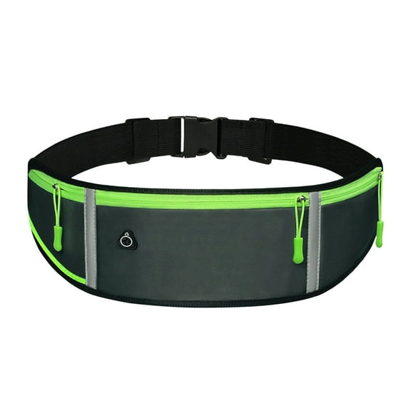 Odeerbi Belt Bag Wallet Waist Packs Waist Bag Running Belt Reflective Running Belt Hiking Exercise Bike Workout Gym Travel Jogging Pocket Belt Gray