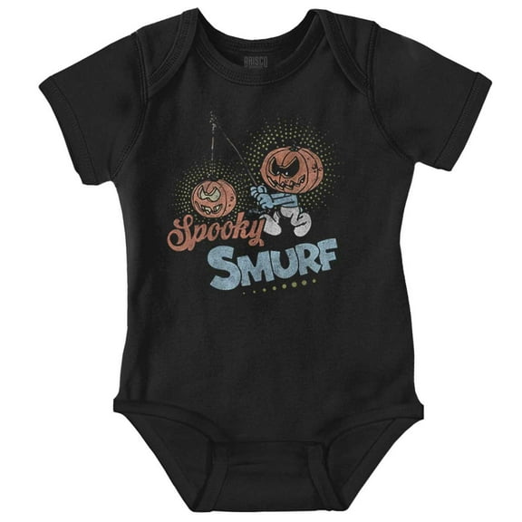 Vintage Halloween Spooky Smurf Romper Boys or Girls Infant Baby Brisco Brands NB