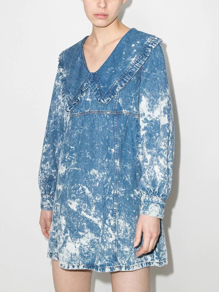 ganni acid wash denim dress Ganni Dress Woman color Black