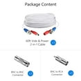 thumbnail image 3 of 2Pack White 60ft /18. 2-in-1 Video Power CCTV Cable BNC Extend Cord for Home Cameras DVR System, 3 of 6