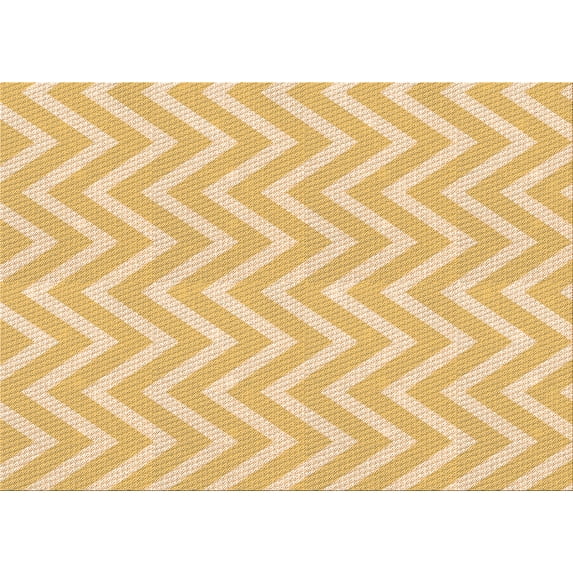 Ahgly Company Machine Washable Indoor Rectangle Transitional Yellow Area Rugs, 7' x 9'