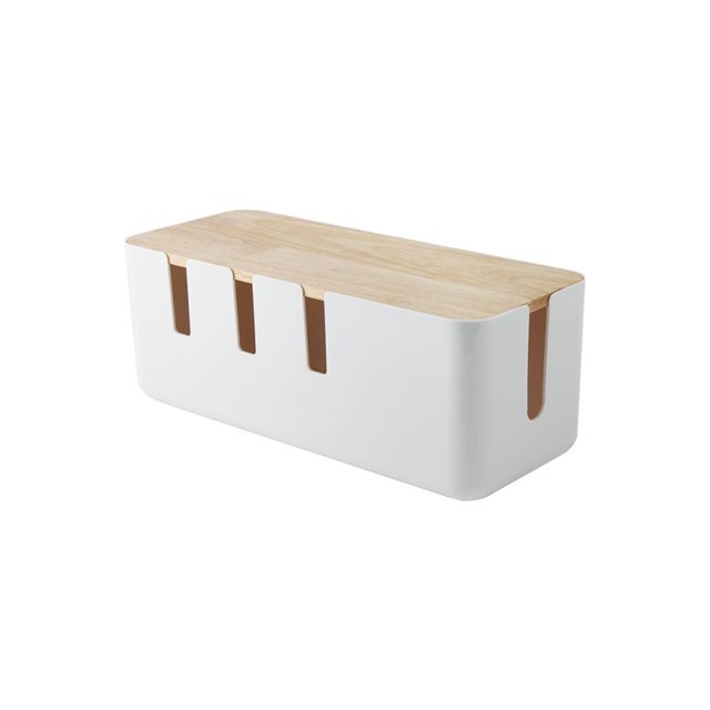 Kearding Caja de almacenamiento de cable rectangular con cubierta de Organizador de toma de corriente para computadora de escritorio TV Almacenamiento y organización del hogar Kearding HA021951-00