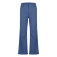 thumbnail image 3 of IYTR Men's Bottom Pants Retro Stretch Long Pants Vintage Flared Trousers 70s Style Long Pants with Pockets Blue L, 3 of 5