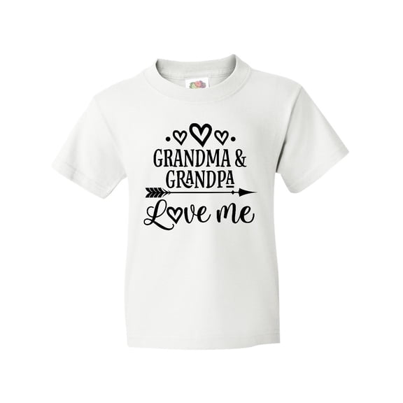 Inktastic Grandma Grandpa Love Me Arrow Youth T-Shirt