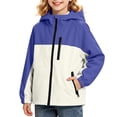 thumbnail image 2 of HAOTAGS Boys and Girls Waterproof Rain Jacket Lightweight Windbreaker Outerwear for Kids – Breathable, Packable Raincoat for Outdoor Use Purple Size 12, 2 of 8