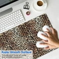 thumbnail image 4 of Long Mouse Pads for Desk,Brown and Black Leopard Print Desk Mats on Top Of Desks, Desk Mouse Pad Extra Large with 3mm Non-Slip Base and Stitched Edge for Gaming,Office,Work,Home 31.5"x11.8", 4 of 6