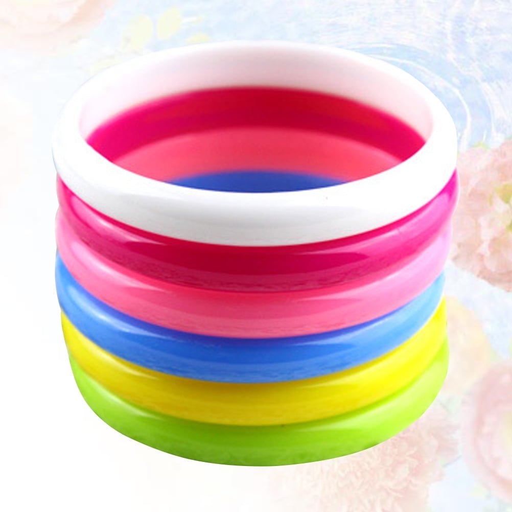 Buy STOBOK Plastic Bangle Cute Candy Color Bracelets Party Favors Plastic  Jewelry for Child Women Girl Gift for Christmas 12pcs/Set at Amazon.in