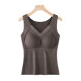 thumbnail image 2 of Siminsem Women's Wireless Vest Top with Built-in Bra Padded Camisole Sleeveless Base Layer Tank Bra Alternative No Bra Needed Cami for Layering, Coffee,L, 2 of 6