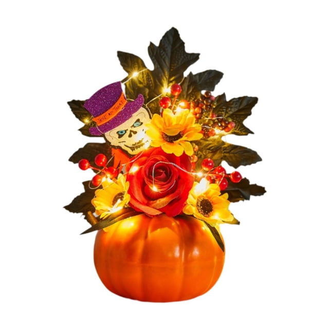 Calabaza de Halloween Decoración de Halloween Accesorios de fotografía con luz artificial Estilo D