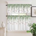 thumbnail image 3 of Kitchen Window Curtains Valance and Tier Set, Summer Green Eucalyptus Leaves Sea Turtle Rod Pocket Tier Curtain Valance Set, Ocean Starfish Shell Light Filtering Cafe Curtains for Bedroom, 3 of 9