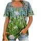 thumbnail image 1 of Camiseta informal de manga corta con cuello cuadrado y estampado para mujer Fridja  bn3182, 1 of 5