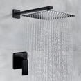 thumbnail image 2 of Regadera Cuadrada 10 Pulgadas Tipo Lluvia Lujo Con Monomando Mezcladora y Tubo 40CM para Baño, Negro Grifos Juego de Ducha, Sistemas de Bañera y Ducha Completa Negra Mate, 2 of 7