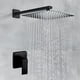 thumbnail image 2 of Regadera Cuadrada 10 Pulgadas Tipo Lluvia Lujo Con Monomando Mezcladora y Tubo 40CM para Baño, Negro Grifos Juego de Ducha, Sistemas de Bañera y Ducha Completa Negra Mate, 2 of 7