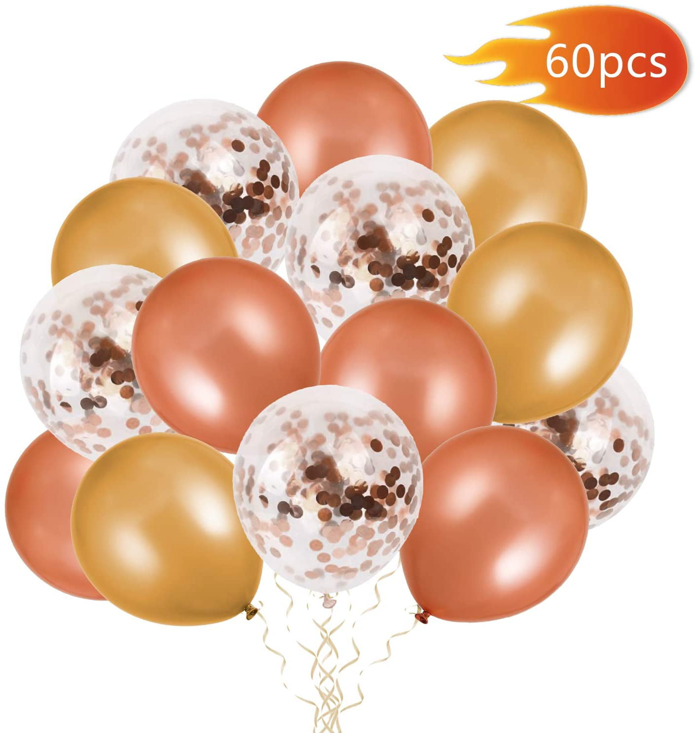 20x Clear Latex Balloons with Gold Confetti Wedding Birthday Party Decor 