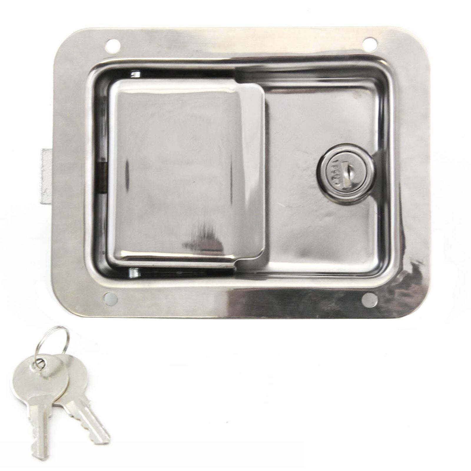 PEAKORA5.5"*4.25" 4 Trailer Paddle Door Latch Handle RV Truck Tool Box Lock Steel+Keys