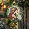 thumbnail image 3 of Spring Equinox Stained Glass Suncatcher, Goddess and Rabbit Window Hanging, Ostara Home Decoration, Spring Suncatcher, Spring Equinox Gift, 3 of 3