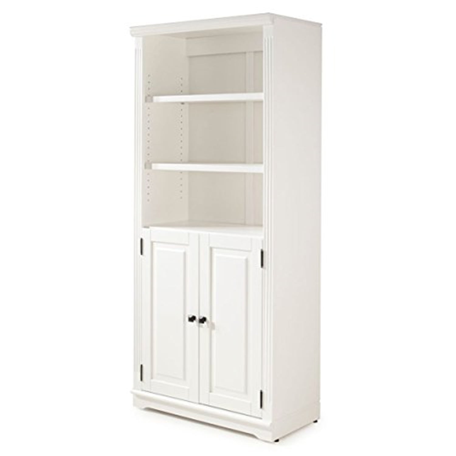 Newport Bookcase With Doors Multiple, White Solid Wood Bookcase With Doors