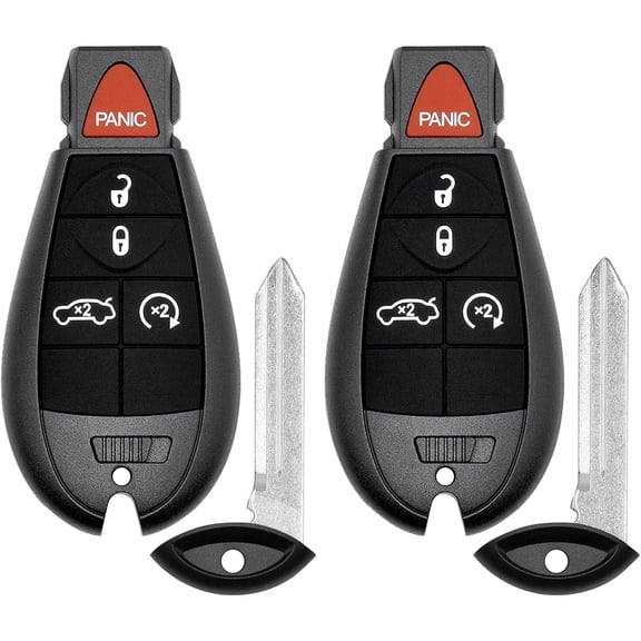 Key Fob Replacement for 2008-2014 Challenger/ 08-13 Charger & Grand Cherokee/ 09-13 Durango/ 08-10 Chrysler 300 Car Keyless Entry Remote Control, M3N5WY783X IYZ-C01C, 5 Btn, 2Pcs
