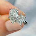 thumbnail image 3 of Silver 2Ct Pear Cut Diamond Women's Engagement Ring 14K White Gold Plated, 3 of 4