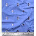 thumbnail image 1 of Soimoi Blue Modal Satin Fabric Butidar Jamdani Print Fabric by the Yard 42 Inch Wide, 1 of 1
