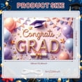 thumbnail image 2 of Gold Lettering Graduation Banner Purple Grad Cap Grad Party Backdrop Diploma Scroll Pastel Balloons Graduation Background for Graduation Ceremony College Grad Party Photo Shoot Backdrop, 2 of 9