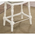 thumbnail image 4 of Comfort Pointe Hampton Beige Fabric Saddle Seat White Wood Frame Counter Stool, 4 of 7